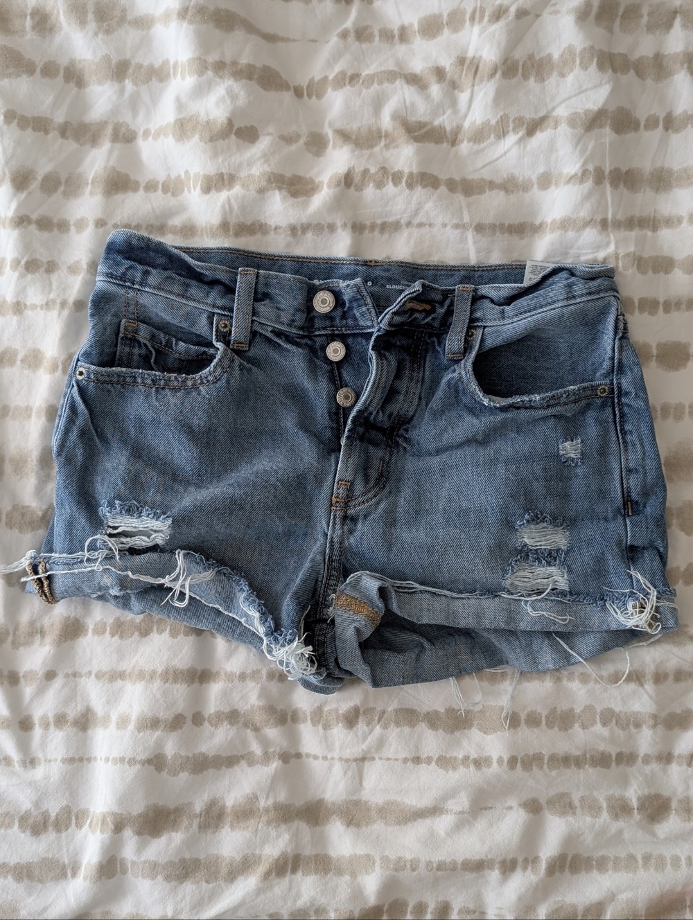 Old Navy Blue Distressed Denim Cutoff Shorts